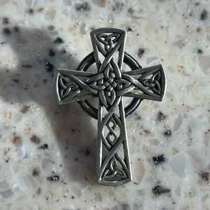 Soldor Irish Stamped Celtic Cross Necklace St. Patrick's Day